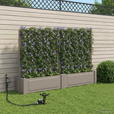 Duża donica z trelisem 2 pcs Szary 200 x 43 x 133,5 cm PP