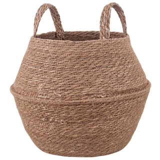 Doniczka z uchwytami naturalny ? 32 x 32 cm 100% Trawa morska