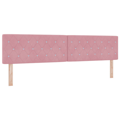 Łóżko ottoman z materacem Z zagłówkiem 2 pcs różowy Welur
