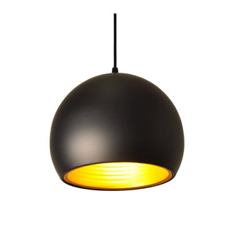 Lampa Wisząca Czarno Złota Kopuła E27 25cm Abruzzo Geo