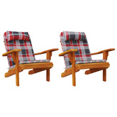 Poduszki na krzesła 2 pcs Czerwony w kratkę 58 x 77 x 4,5 cm
