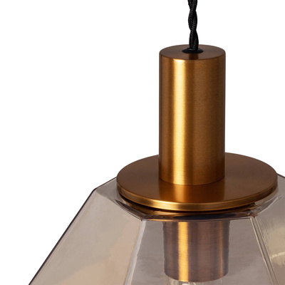 Lampa wisząca szklana bursztynowa E27 Abruzzo Baciata