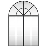 vidaXL Lustro ścienne, czarne, 60x90 cm, zakończone łukiem, żelazo