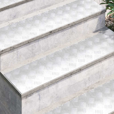 Stopień Prostokątny 4 pcs Srebrny 100 x 25 cm Aluminium