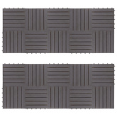 Płytka Tarasowa 20 pcs Szary 30 x 30 cm Drewno Akacjowe