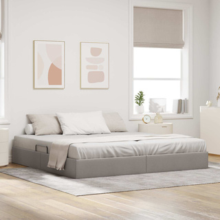 Łóżko otomanowe Ciemnoszary 200 x 200 cm tkanina