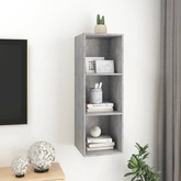 vidaXL Wisząca szafka pod TV, szarość betonu, 37x37x107 cm