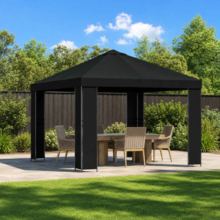 Altana 3 x 3 m Czarny Poliester i Stal 190 gsm