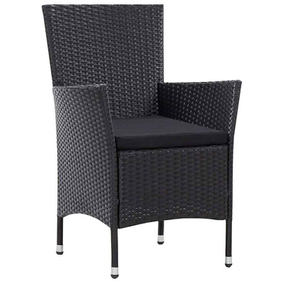 5-cz. zestaw mebli ogrodowych, rattan PE, czarny
