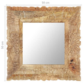 vidaXL Lustro w ramie z litego drewna mango, 50 x 50 cm