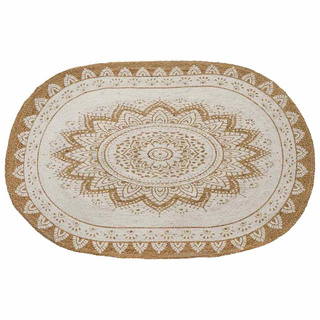 Dywany pokojowe Naturalny z białym nadrukiem 100 x 152 cm Juta