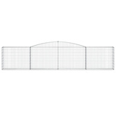 Kosze gabionowe, 8 szt, 400x30x80/100 cm, galwanizowane żelazo