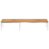 vidaXL Leżak z poduszką, lite drewno akacjowe i stal nierdzewna