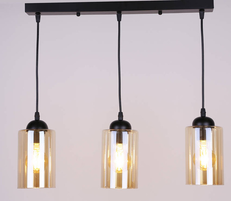 Lampa wisząca listwa czarno/brązowa 3xE27 Bistro 33-00545
