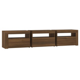 vidaXL Szafka pod TV z oświetleniem LED, brązowy dąb, 180x35x40 cm