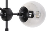 Lampa wisząca PLANETARIO 10  czarna klosze dymione