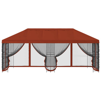 Altana z bokami 6 x 3 m terakota Poliester i Stal 190