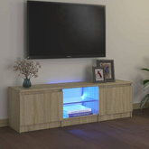 vidaXL Szafka pod TV z oświetleniem LED, dąb sonoma, 120x30x35,5 cm