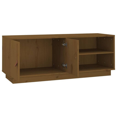 vidaXL Szafka pod TV, miodowy brąz, 105x34x40 cm, lite drewno sosnowe