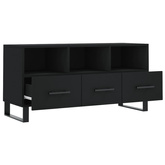 vidaXL Szafka pod TV, czarna, 102x36x50 cm, materiał drewnopochodny wariant 5