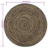 vidaXL Ręcznie wykonany dywan, juta, czarny i naturalny, 120 cm