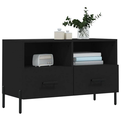 vidaXL Szafka pod TV, czarna, 80x36x50 cm, materiał drewnopochodny wariant 6