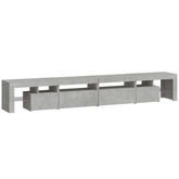 vidaXL Szafka pod TV z oświetleniem LED, szarość betonu, 260x36,5x40cm