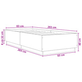 Ramka łóżka Betonowy szary 80 x 200 cm Drewno inżynieryjne