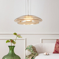 Lampa wisząca Ombre 34 szklana klosz bursztynowy biały pojedyncza GX53