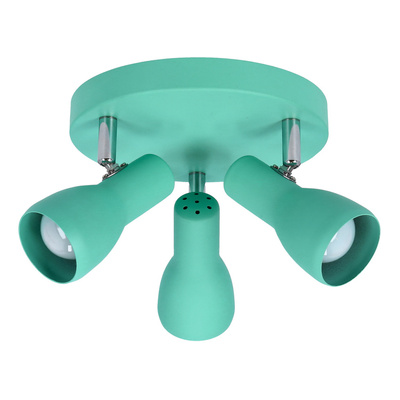 Lampa sufitowa Picardo plafon regulowany 3-punktowy metalowy zielony E14