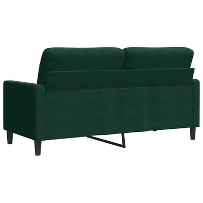 Sofa 2-osobowa, ciemnozielona, 140 cm, tapicerowana aksamitem