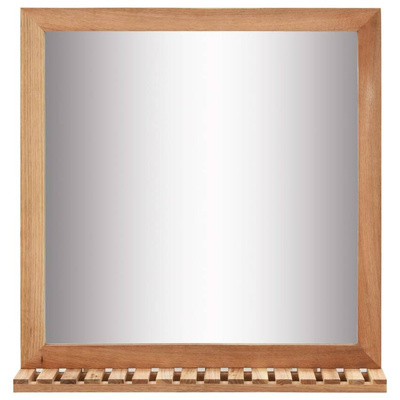 vidaXL Lustro łazienkowe, 60x12x62 cm, z ramą z drewna orzechowego