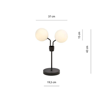 Lampka nocna  NOVA LN2 BLACK/OPAL