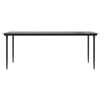 9-częściowy zestaw mebli ogrodowych, czarny, rattan PVC