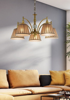 Lampa wisząca patynowa regulowan łańcuch 5x40W E14 Austin Candellux 35-13859