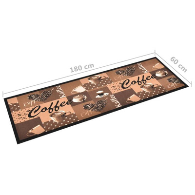 vidaXL Kuchenny dywanik podłogowy Coffee, brązowy, 60x180 cm