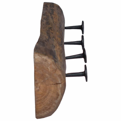 Wieszak Brązowy 50 x 8 x 12 cm Lite Drewno Recyklingowe