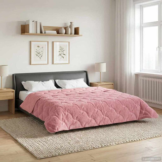 Zimowa Kołdra Różowy 240 x 260 cm Mikrofibra i Fleece Teddy