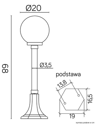 Lampa ogrodowa stojąca K 5002/3/KP 200
