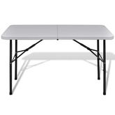 Składany stół do ogrodu, 122 cm, HDPE, biały