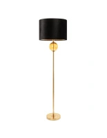 Lampa podłogowa LEONA czarny połysk E27 100W złota