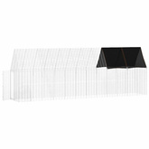 Klatka dla kur 2 szt. srebrny 600 x 100 x 210 cm