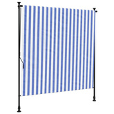 vidaXL Roleta zewnętrzna, niebiesko-biała, 200x270 cm, tkanina i stal
