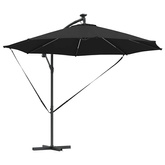 Parasol plażowy 294 x 294 x 248 cm Poliester i aluminium Czarny
