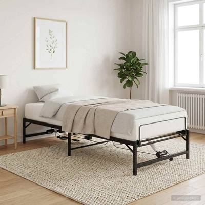 Elektro Regulowany Stelaż Łóżka Czarny 100 x 190 cm Stal
