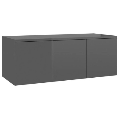 vidaXL Szafka pod TV, szara, wysoki połysk, 80x34x30 cm