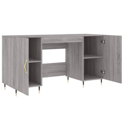 vidaXL Biurko, szary dąb sonoma, 140x50x75 cm, materiał drewnopochodny wariant 5