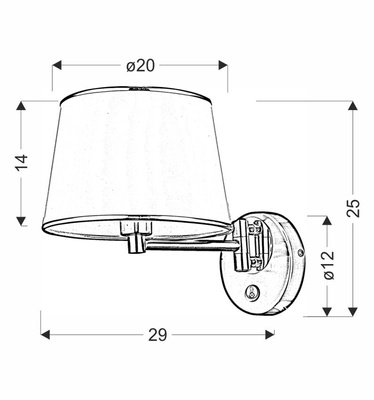 Abażur do ibis kinkiet 1x40w e14 satyna 71-17420