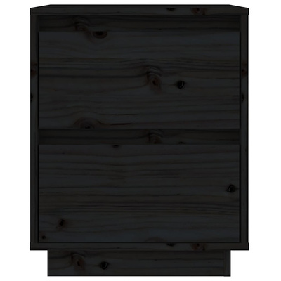 Szafki nocne, 2 szt., czarne, 40x35x50 cm, lite drewno sosnowe