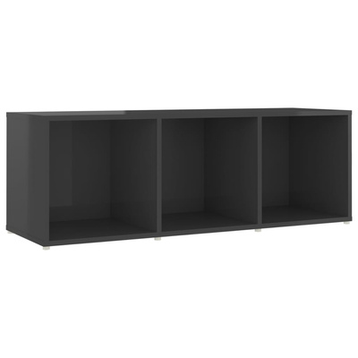 vidaXL Szafka pod TV, szara na wysoki połysk, 107x35x37 cm